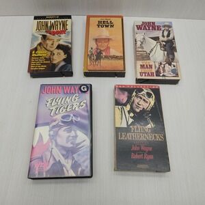 John Wayne Classic Western & War Movies VHS Lot The Duke Hell Town Man From Utah